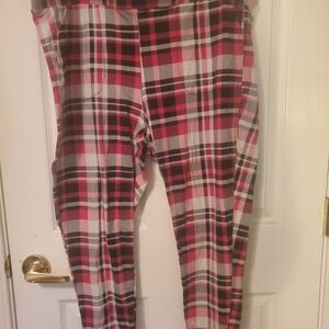 Torrid Size 4 Pink and Black Plaid Trouser Leggings